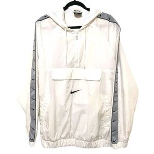 Nike Sportswear Windrunner Windbreaker Hooded Jacket White Gray Mens Size Large